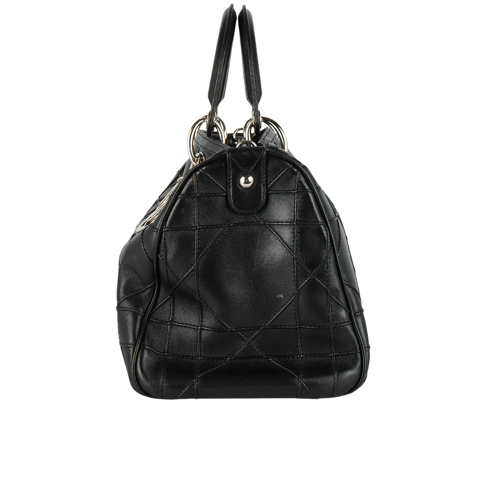 Granville Polochon, &pound;695, Handbags, Black, Leather, Bottom view
